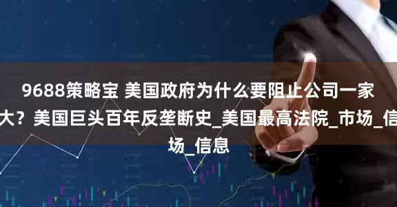 9688策略宝 美国政府为什么要阻止公司一家独大？美国巨头百年反垄断史_美国最高法院_市场_信息